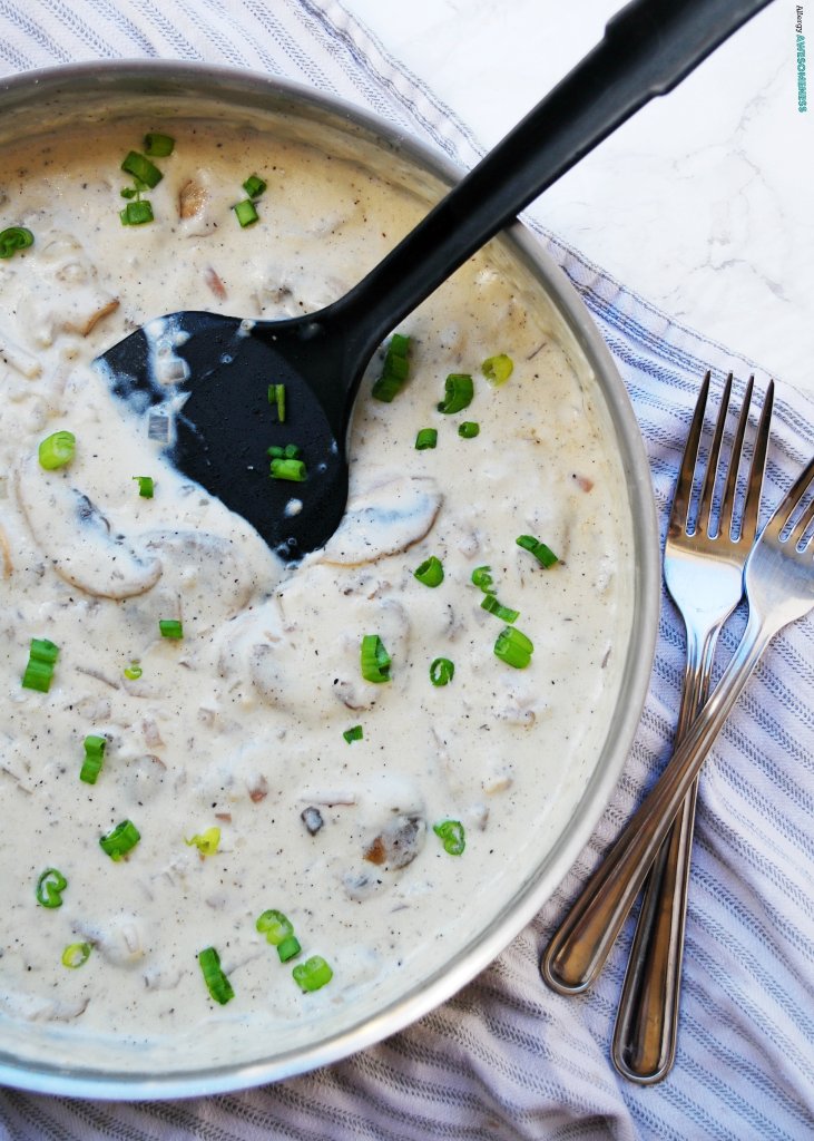 Gluten-free vegan mushroom stroganoff